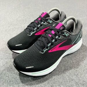 Brooks Ghost 14 Women's Road-Running Shoes WIDE Black/Pink/Yucca Size 8.5 D